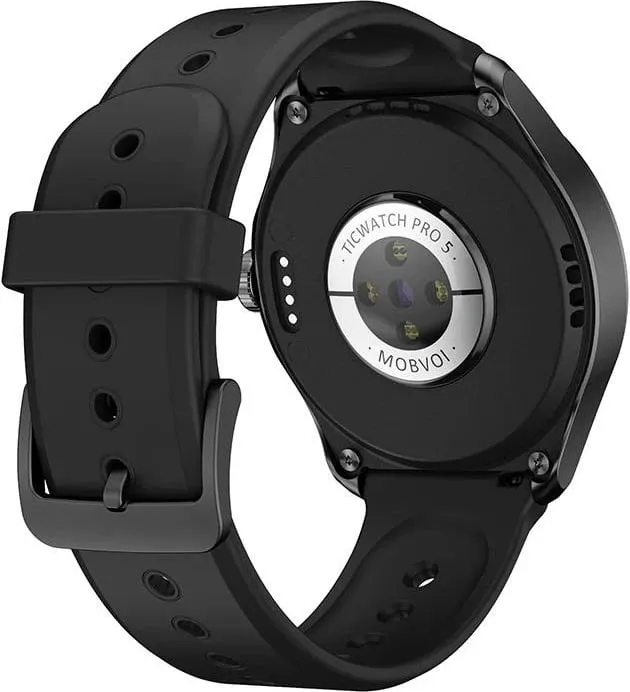 Smartwatch Mobvoi TicWatch Pro 5 GPS Elite Edition, 1.43", 32GB, 2GB RAM, i zi, set me rrip silikoni dhe rrip eco-leather - 6