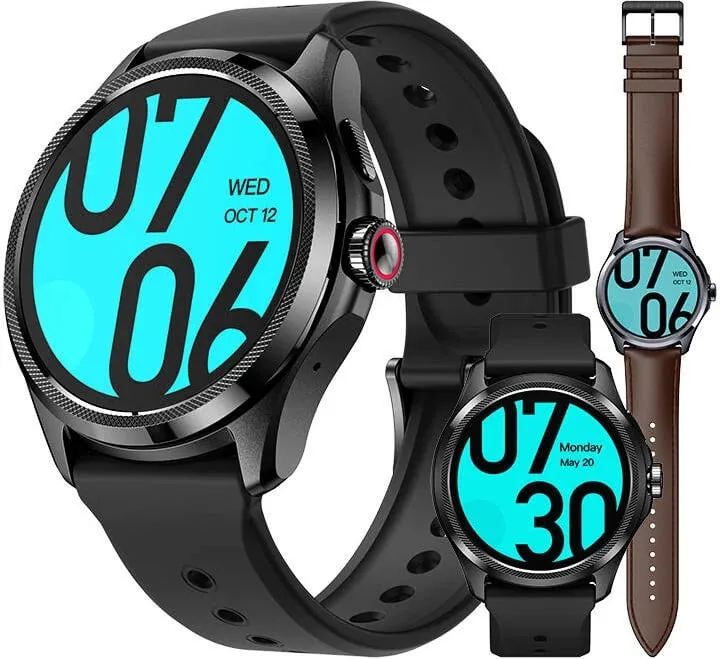 Smartwatch Mobvoi TicWatch Pro 5 GPS Elite Edition, 1.43", 32GB, 2GB RAM, i zi, set me rrip silikoni dhe rrip eco-leather - 8