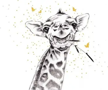 Kartolinë Clear Creation Gilded Square CL3804_BL Giraffe, pa tekst, me zarf