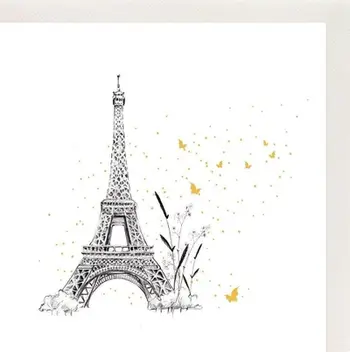 Kartolinë Clear Creation Gilded Square CL3805_BL, motiv Kulla Eiffel, me zarf