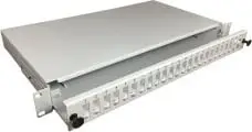 Panel patch A-LAN FOP-1U-24SCD-S, 24 porta, 1U, Metal, Bardhë