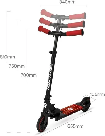 Trotinet Qplay Honeycomb (3878), i kuq - 3