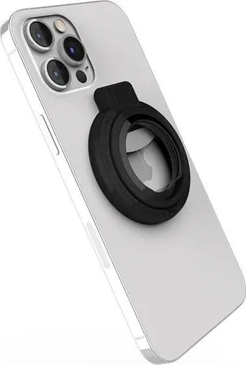 Unazë magnetike MagSafe për telefon, mbajtëse horizontale dhe vertikale, dizajn i hollë, e zezë