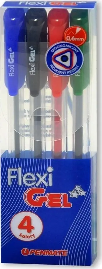 Stilolapsa me gel Penmate Flexi Abra Gel, set 4 ngjyra, majë 0.6 mm