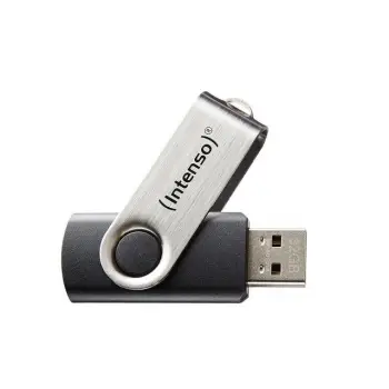 USB flash Intenso Basic Line 64GB, USB 2.0, swivel, zi/argjend