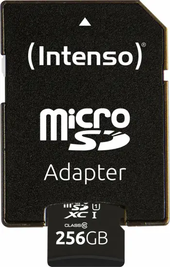 microSD kartelë Intenso 256GB, Class 10, UHS-I, e zezë