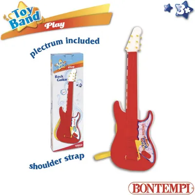 Lodër kitarë për fëmijë Bontempi Play Rock, 54 cm, 3+, e kuqe - 1