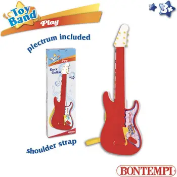 Lodër kitarë për fëmijë Bontempi Play Rock, 54 cm, 3+, e kuqe