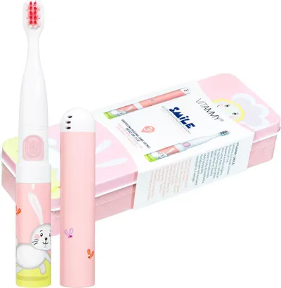 Furçë për dhëmbë Vitammy Sonic Smile Bunny Pink, e bardhë/rozë - 2