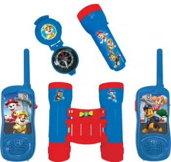 Set aventure për fëmijë Lexibook Paw Patrol, walkie talkie 120 m, dylbi dhe busull, shumëngjyrëshe