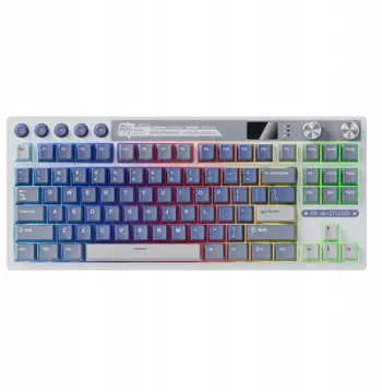 Tastierë mekanike Royal Kludge M87 TKL, tri-mode, RGB, switch beige