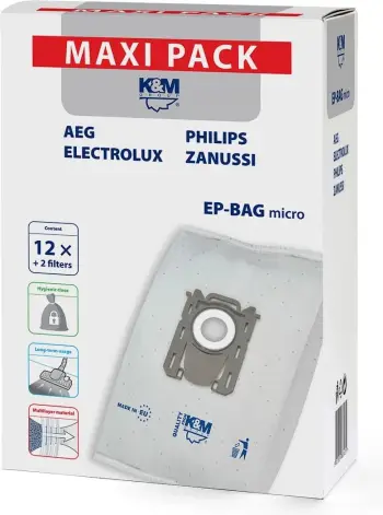 Qese për thithëse K&M, kompatibël me Philips dhe Electrolux