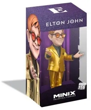 Figurë koleksionuese MINIX Elton John Gold Suit, 12cm, dekorative, e artë