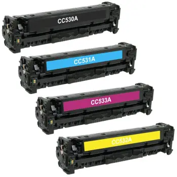 Set i Tonerave TJ CC530A/CE410X/CF380X / I zi / Compatible + CC533A/CE413A/CF381A / Magenta / Compatible + CC531A/CE411A/CF383A / Cyan / Compatible + CC532A/CE412A/CF382A / I verdhë / Compatible