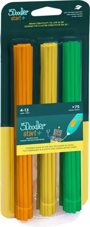 Refill plastike 3Doodler Start+ Eco-Plastic Garden Blend, 75 fije, shumëngjyrëshe