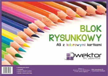 Bllok vizatimi Wektor A3, 16 fletë me ngjyra, 80g, set 10 copë