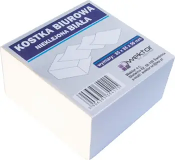 Kub letre Wektor White Cube, 85x85mm, 5cm, i bardhë