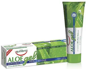 Pastë dhëmbësh Equilibra Triple Action - Xhel Aloe Vera, 75ml