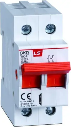 Ndërprerës modular LSiS BKD 2P 100A, 240 415V AC, IP20