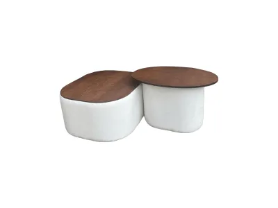 Set tavolinë dhe karrige furnished Donito, të bardha/kaftë - 1