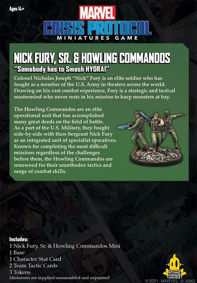 Ekspansion loje Atomic Mass Games Marvel Crisis Protocol, Nick Fury Sr dhe Howling Commandos - 3