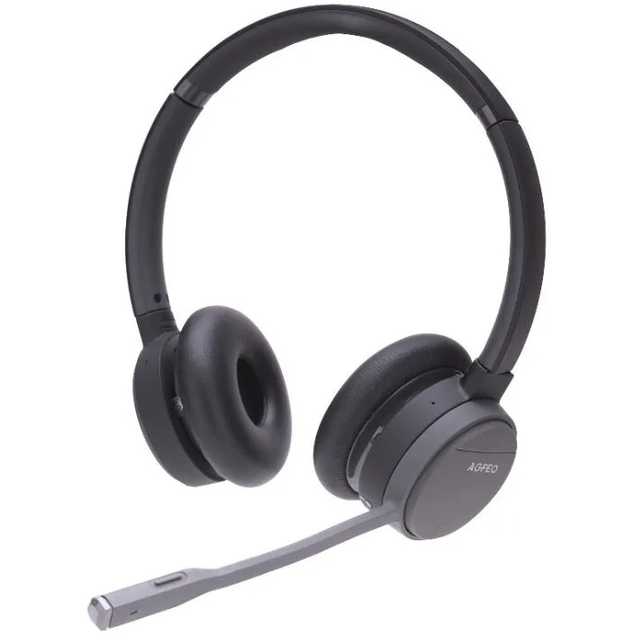Kufje AGFEO Infinity, Wireless, Office/Call center, 189 g, E zezë - 1