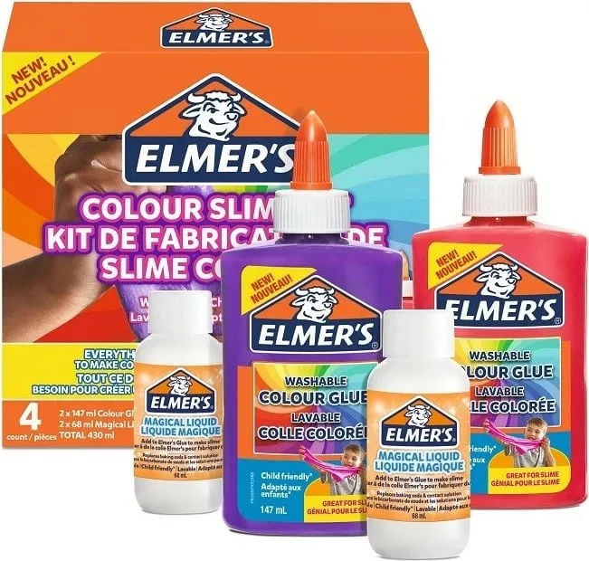 Set slime Elmer's DIY, ngjyra të ndryshme, 430ml - 2
