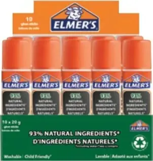 Ngjitës shkop Elmer's PURE SCHOOL 20g, pako 10 copë