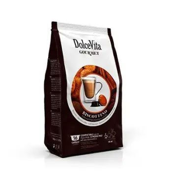 Dolce Vita Biscottino, përzierje kompatibile me Lavazza A Modo Mio® (16 kapsula)