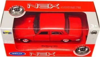 Makina lodër Welly Wartburg 353, shkalla 1:34, metal, e kuqe