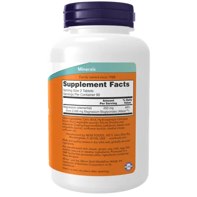 Magnesium Glycinate 2000 mg NOW Foods, 180 tableta - 2