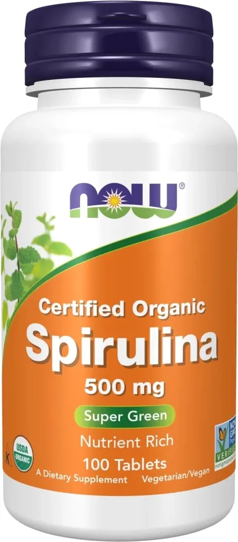 Organic Spirulina 500 mg NOW Foods, 100 tableta - 1