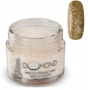 Pluhur titaniumi për thonj Elisium Titanium Powder Glowing Gold D09, 23g, ngjyrë ari