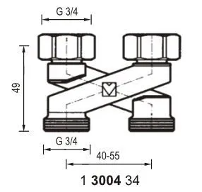 Lidhje e kryqëzuar X G3 / 4 "(1300434) - 2