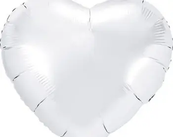 Balonë në formë zemre Party Deco, 45cm, e bardhë
