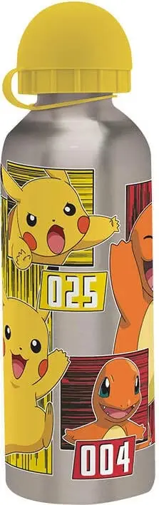 Bidon uji KiDS Licensing PK0001PIKA+CHAR, Pokemon Pikachu dhe Charmander, 500 ml, alumini, verdhë