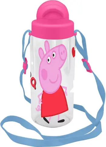 Bidon KiDS Licensing Peppa Pig PP09060, 500ml, plastikë, me rrip, rozë/kaltër