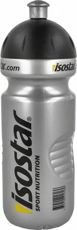 Shishe sportive Isostar 650ml, plastikë, kapak sportiv, argjend gri