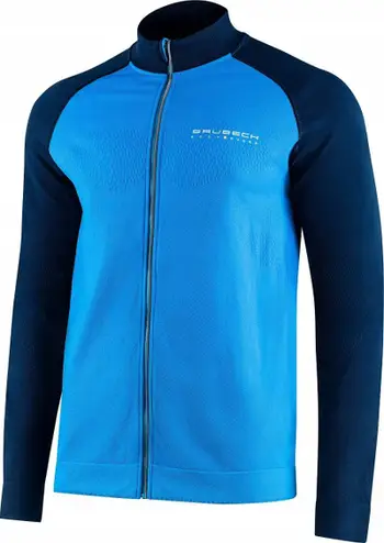 Bluzë sportive termoaktive Athletic LS14080 për burra, me zinxhir, blu jeans