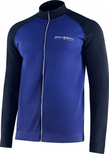 Bluzë sportive Athletic LS14080 për meshkuj, termoaktive, me zinxhir, blu e errët