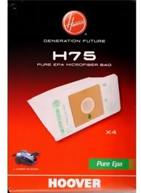 Qese pluhuri për fshesë me korrent Hoover H75, set 4 copë, filtër EPA