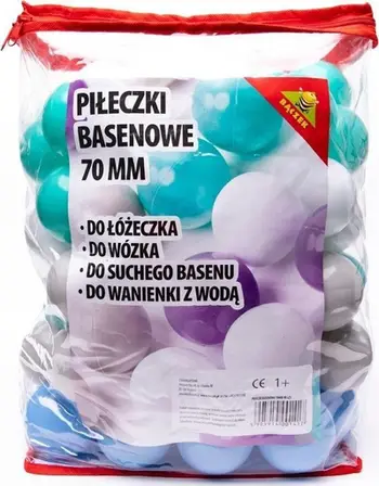 Toptha pishine Baczek Pool, 7cm, set 70 copë, shumëngjyrëshe
