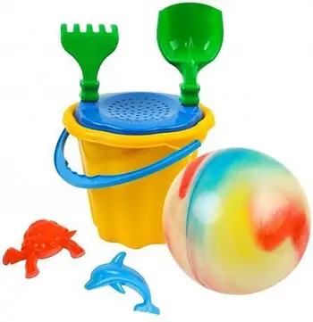 Set lodrash rëre Spinning Top, kovë dhe mjete rëre, shumëngjyrësh
