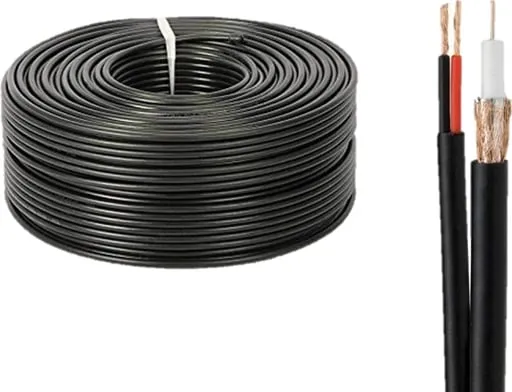 Kabllo koaksiale + përshtatës Allsttrong, CCS, 3.7mm, 100m, e zezë - 1