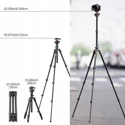 Tripod K&F, kokë magnezi 3D, 8 kg - 2