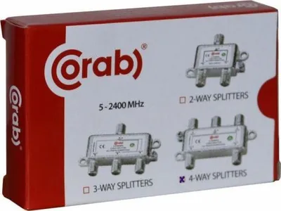Ndarës sinjali CORAB 5-2400MHz, 4 dalje, Power Pass, argjendtë - 2