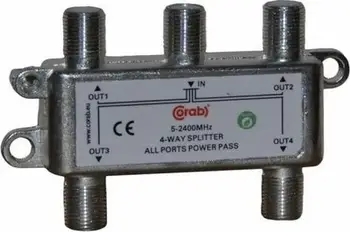 Ndarës sinjali CORAB 5-2400MHz, 4 dalje, Power Pass, argjendtë