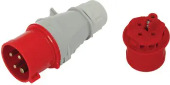 Prizë izoluese portative Tarel 3P+Z 16A 400V 4P IP44, e kuqe/hirtë