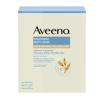 Pluhur banje qetësues Aveeno, 8 x 42 g