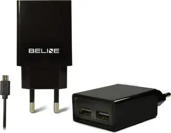 Karikues Beline 2xUSB + microUSB, 2A, i zi
